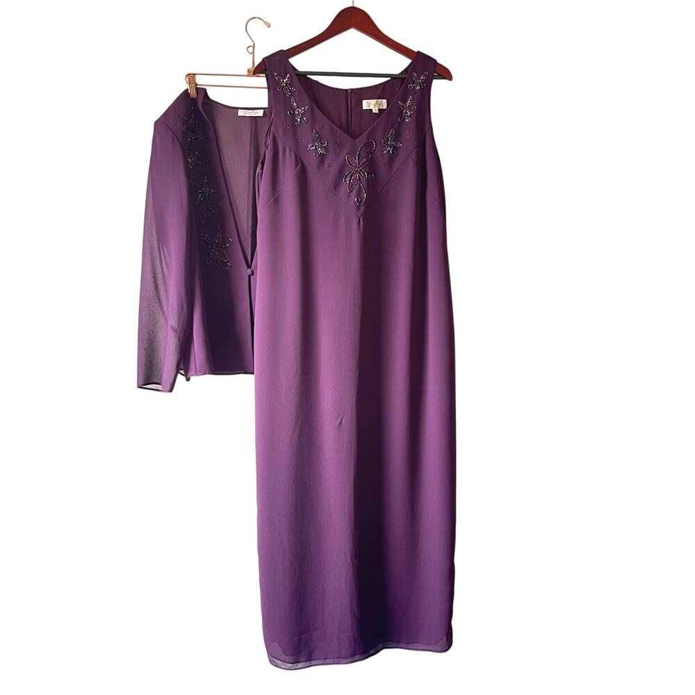 Vintage‎ y2k purple maxi set evening formal wedding large